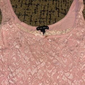 Pink Lace Tank Top